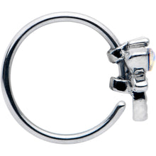 Load image into Gallery viewer, 20G 5/16 Aurora CZ Gem Understated Dragonfly Nose Hoop
