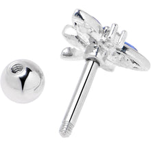 Load image into Gallery viewer, 16G 1/4 Blue CZ Gem Dragonfly Style Cartilage Tragus Earring
