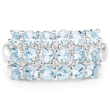 Load image into Gallery viewer, 2.29 Carat Genuine Blue Topaz &amp; White Topaz .925 Sterling Silver Ring
