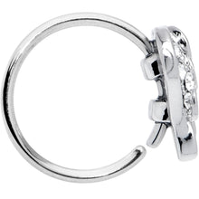 Load image into Gallery viewer, 20G 5/16 Clear Gem Heavenly Heart Angel Wing Pink Nose Hoop
