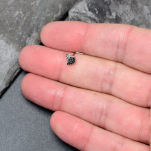 Load image into Gallery viewer, 20G 7mm Clear Gem Heavenly Heart Angel Wing Black L Shape Nose Ring
