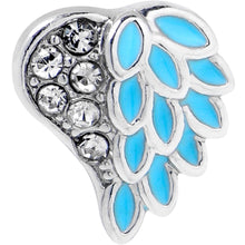 Load image into Gallery viewer, 16G 5/16 Clear Gem Heavenly Heart Angel Wing Blue Labret Tragus
