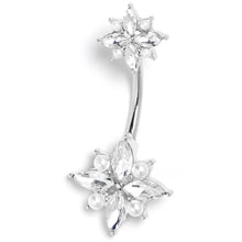 Load image into Gallery viewer, Clear Gem Star Power Double Mount Belly Ring
