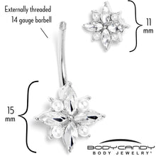 Load image into Gallery viewer, Clear Gem Star Power Double Mount Belly Ring

