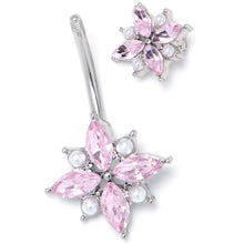 Load image into Gallery viewer, Pink Gem Star Power Double Mount Belly Ring
