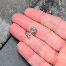 Load image into Gallery viewer, Pink Gem Lunar Dragonfly Spiral Twister Belly Ring
