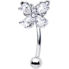 Load image into Gallery viewer, 16G 5/16 Clear Gem Baroque Beauty Butterfly Curved Eyebrow Ring
