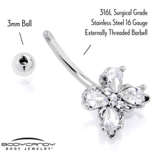 Load image into Gallery viewer, 16G 5/16 Clear Gem Baroque Beauty Butterfly Curved Eyebrow Ring
