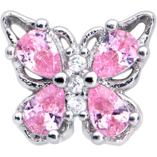 Load image into Gallery viewer, 20G 7mm Pink Gem Baroque Beauty Butterfly Left Side Nose Screw

