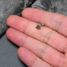 Load image into Gallery viewer, 16G 1/4 Clear Gem Heavenly Heart Angel Wing Black Cartilage Earring
