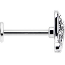 Load image into Gallery viewer, 16G 5/16 Clear Gem Heavenly Heart Angel Wing Pink Labret Tragus
