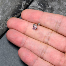 Load image into Gallery viewer, 16G 5/16 Clear Gem Heavenly Heart Angel Wing Pink Labret Tragus
