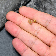 Load image into Gallery viewer, 16G 1/4 Clear Gem Gold Tone Lunar Dragonfly Cartilage Earring
