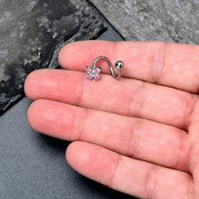 Load image into Gallery viewer, Pink Gem Baroque Beauty Butterfly Spiral Twister Belly Ring
