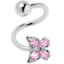 Load image into Gallery viewer, Pink Gem Baroque Beauty Butterfly Spiral Twister Belly Ring
