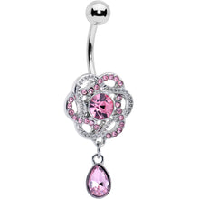 Load image into Gallery viewer, Pink Gem Celtic Knot Elegance Dangle Belly Ring
