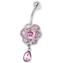 Load image into Gallery viewer, Pink Gem Celtic Knot Elegance Dangle Belly Ring

