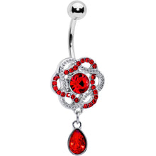 Load image into Gallery viewer, Red Gem Celtic Knot Elegance Dangle Belly Ring
