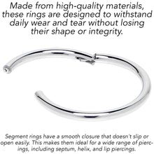 Load image into Gallery viewer, 16G 9/16 316L Surgical Steel Precision Hinged Segment Hoop
