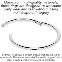 Load image into Gallery viewer, 16G 7/16 316L Surgical Steel Precision Hinged Segment Hoop
