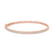 Load image into Gallery viewer, 14K Rose Gold 1.00 Cttw Half Eternity Diamond Bangle Bracelet (G-H Color, SI2-I1 Clarity) - 7" Inches
