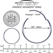 Load image into Gallery viewer, 16G 5/8 316L Surgical Steel Precision Hinged Segment Hoop
