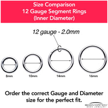 Load image into Gallery viewer, 12G 9/16 316L Surgical Steel Precision Hinged Segment Hoop
