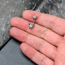 Load image into Gallery viewer, Clear Gem Fancy Fab Butterfly Double Mount Belly Ring
