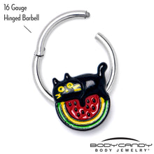 Load image into Gallery viewer, 16G 3/8 Watermelon Cat Love Hinged Segment Ring
