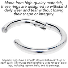 Load image into Gallery viewer, 8G 1/2 316L Surgical Steel Precision Hinged Segment Hoop
