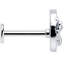 Load image into Gallery viewer, 16G 5/16 Clear CZ Gem Rabbit Moon Blue Internally Threaded Labret

