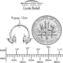 Load image into Gallery viewer, 16G 3/8 Clear Gem Fancy Fab Butterfly Horseshoe Circular Barbell

