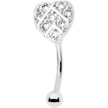 Load image into Gallery viewer, 16G 5/16 Clear Gem Lattice Heart Curved Eyebrow Ring
