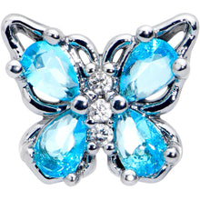 Load image into Gallery viewer, 16G 1/4 Blue Gem Baroque Beauty Butterfly Cartilage Tragus Earring
