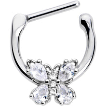 Load image into Gallery viewer, 16G 5/16 Clear Gem Baroque Beauty Butterfly Cartilage Clicker
