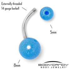 Load image into Gallery viewer, Pastel Shimmer Blue Ends Belly Ring
