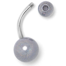 Load image into Gallery viewer, Pastel Shimmer Grey Ends Belly Ring
