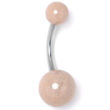 Load image into Gallery viewer, Pastel Shimmer Peach Ends Belly Ring
