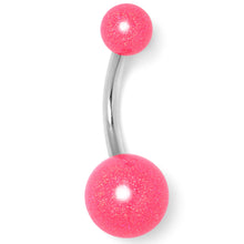 Load image into Gallery viewer, Pastel Shimmer Pink Ends Belly Ring
