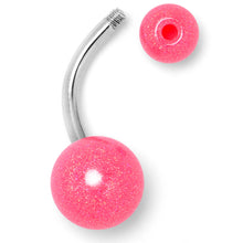 Load image into Gallery viewer, Pastel Shimmer Pink Ends Belly Ring
