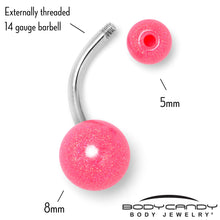 Load image into Gallery viewer, Pastel Shimmer Pink Ends Belly Ring
