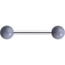 Load image into Gallery viewer, Pastel Shimmer Grey Ends Barbell Tongue Ring
