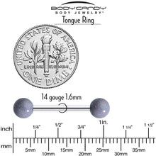 Load image into Gallery viewer, Pastel Shimmer Grey Ends Barbell Tongue Ring
