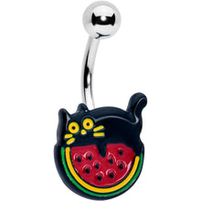 Load image into Gallery viewer, Watermelon Cat Love Belly Ring
