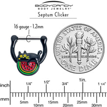 Load image into Gallery viewer, 16G 5/16 Watermelon Cat Love Cartilage Clicker Ring
