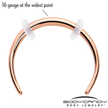 Load image into Gallery viewer, 16G 3/8 Rose Gold Tone Pincher Crescent Taper
