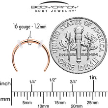 Load image into Gallery viewer, 16G 3/8 Rose Gold Tone Pincher Crescent Taper
