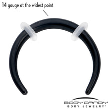 Load image into Gallery viewer, 14G 3/8 Black Pincher Crescent Taper
