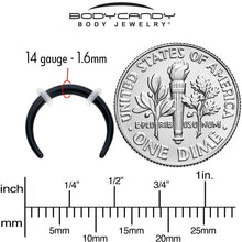 Load image into Gallery viewer, 14G 3/8 Black Pincher Crescent Taper
