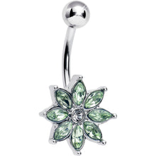 Load image into Gallery viewer, Light Green Gem Flower Elegance Bloom Belly Ring
